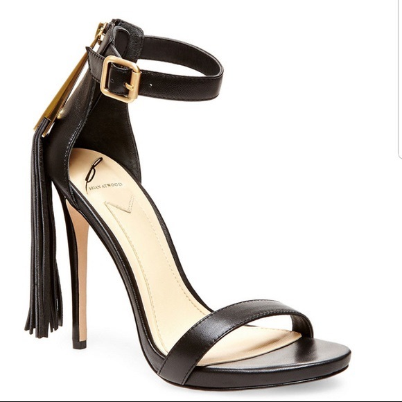 B Brian Atwood Shoes - Brian Atwood Black Tosca Tassel Heels